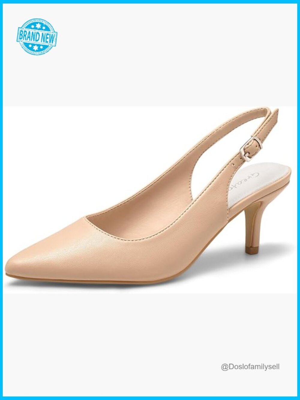 Kitten Heels Pointed Toe Slingback Dress Pumps - Stiletto Heel - Cushioned